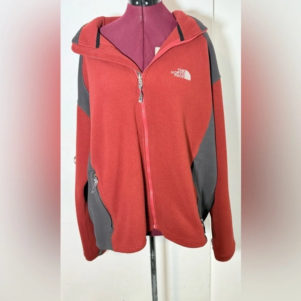 The North Face Scarlet and Charcoal Fleece Jacket